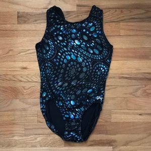 GK Black and Blue Bubble Leotard